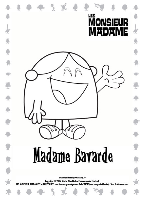 coloriage madame bavarde pipelette
